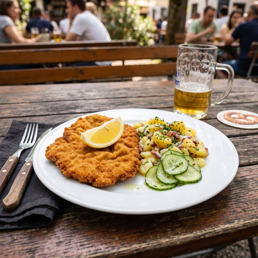 Schnitzel and potato salad